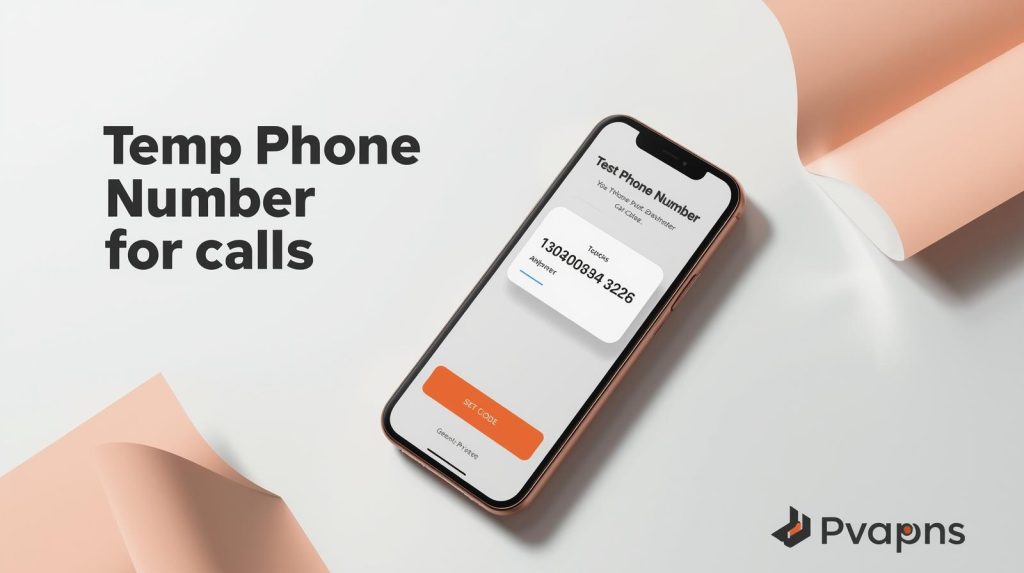 Smartphone displaying temporary phone number options for calls and texts.