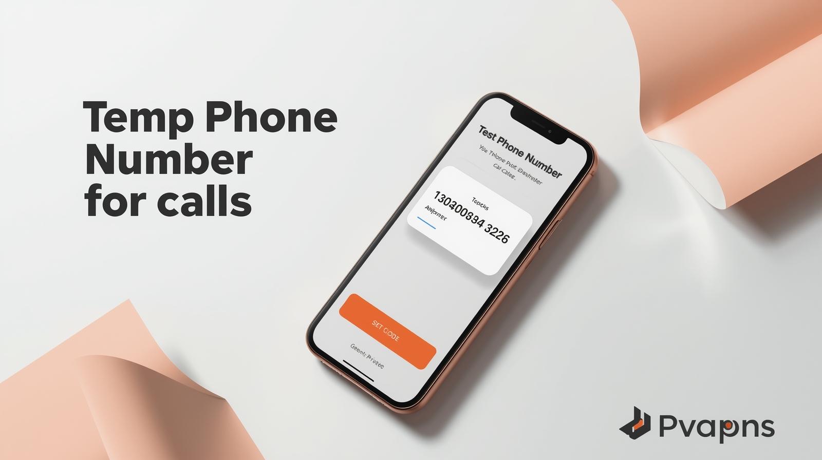 Smartphone displaying temporary phone number options for calls and texts.