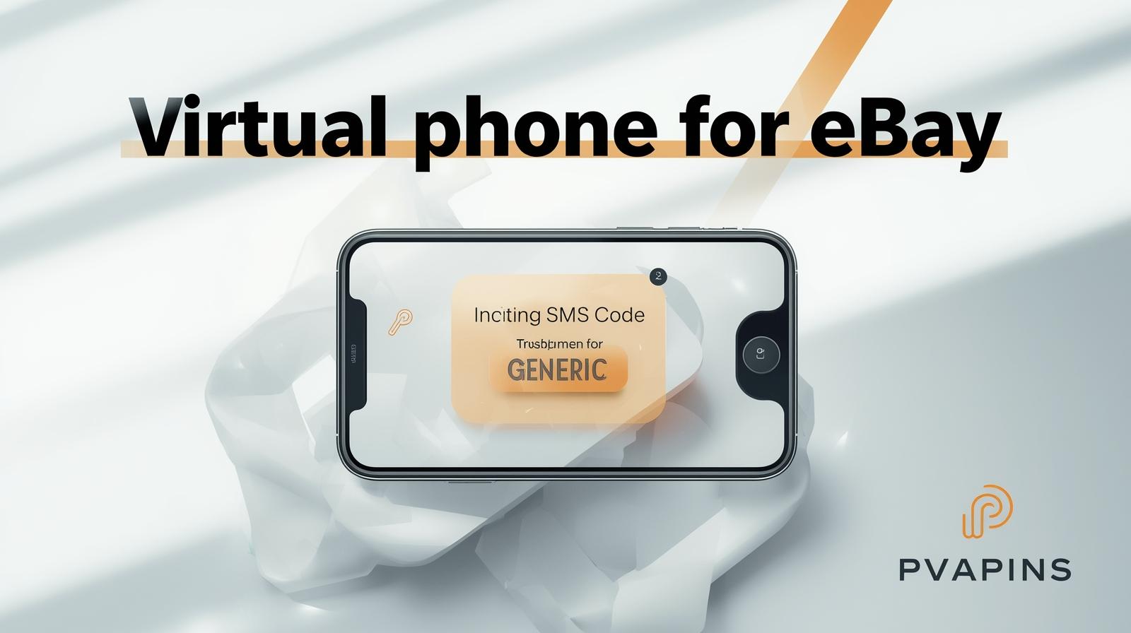Smartphone receiving an eBay verification code on a virtual phone number