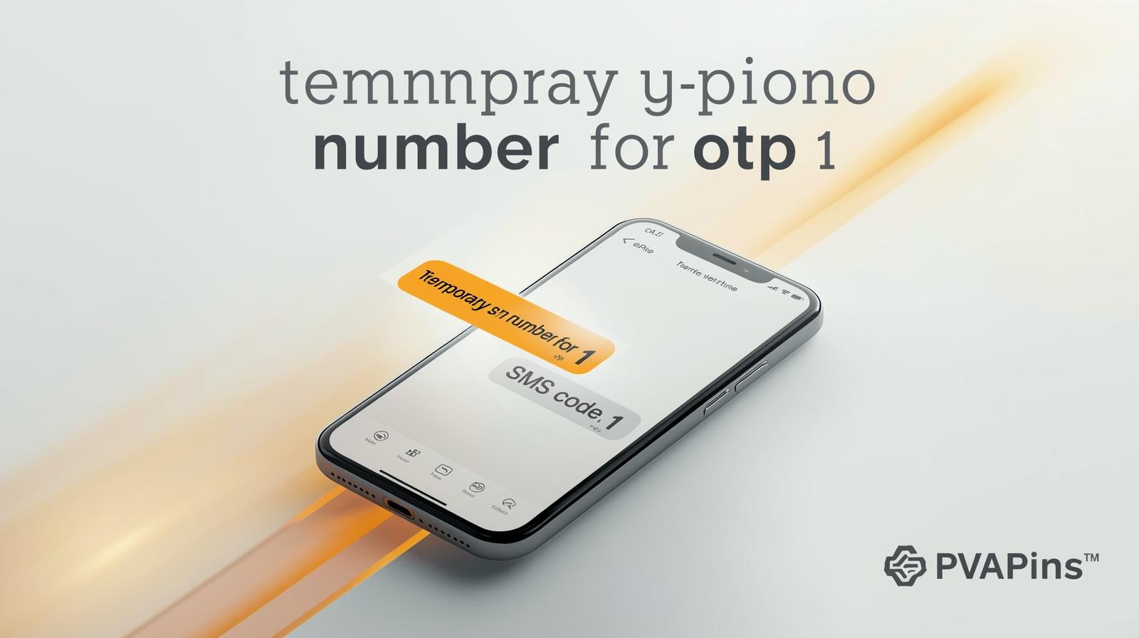 Smartphone screen showing an OTP SMS code received via a temporary phone number