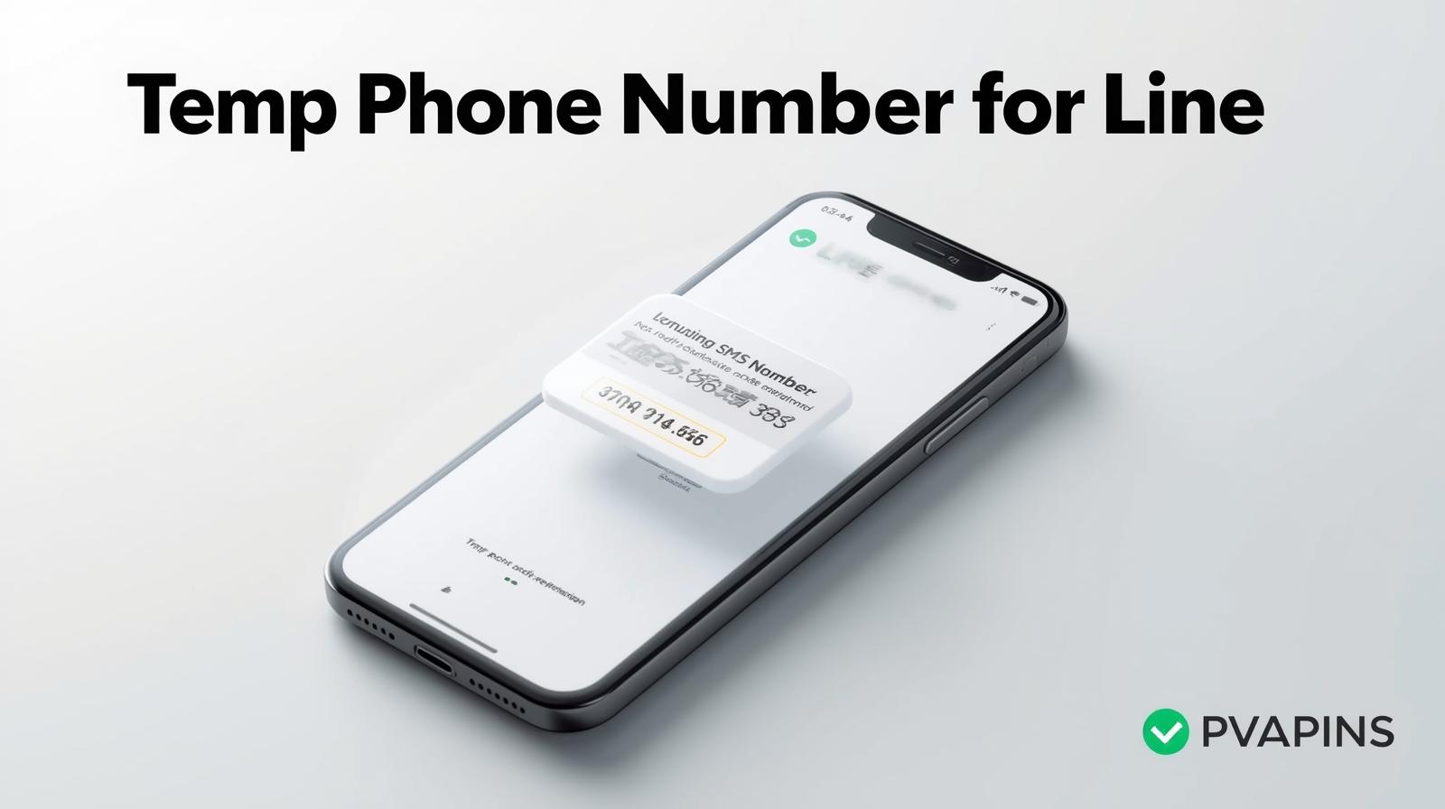 Smartphone showing LINE app with temporary number for verification