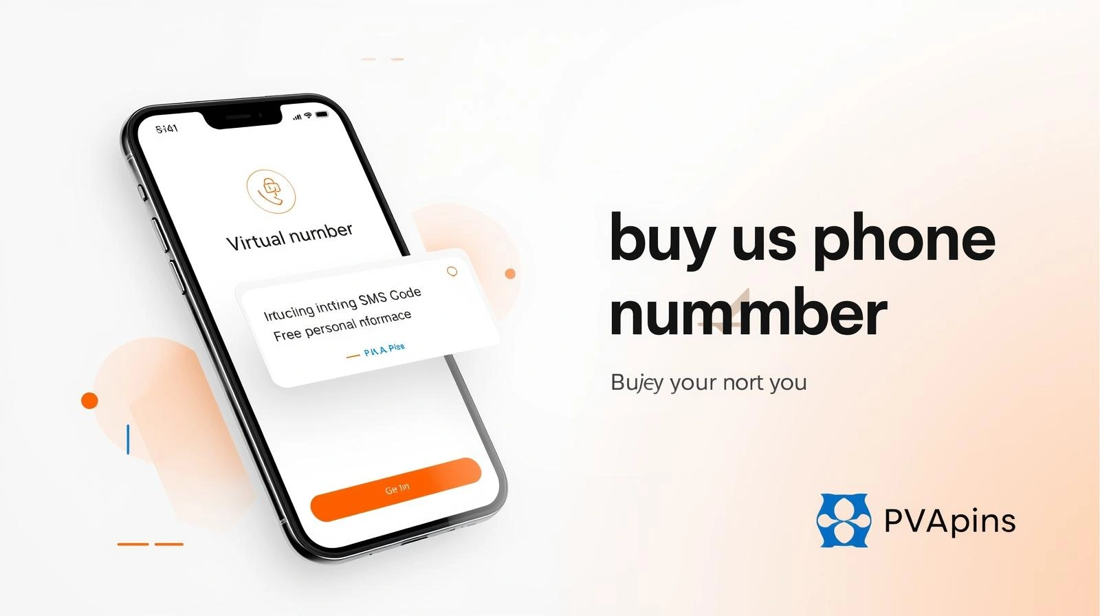 Dashboard view of PVAPins showing a US virtual phone number receiving an OTP SMS code on a laptop and smartphone