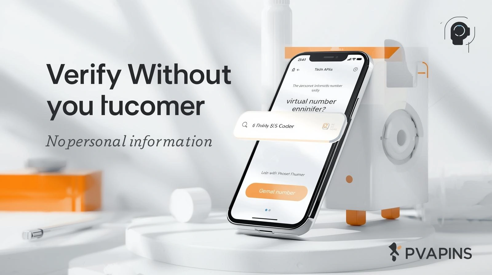 Dashboard view of PVAPins showing a private virtual number receiving an OTP code to verify an online account without revealing a real phone number