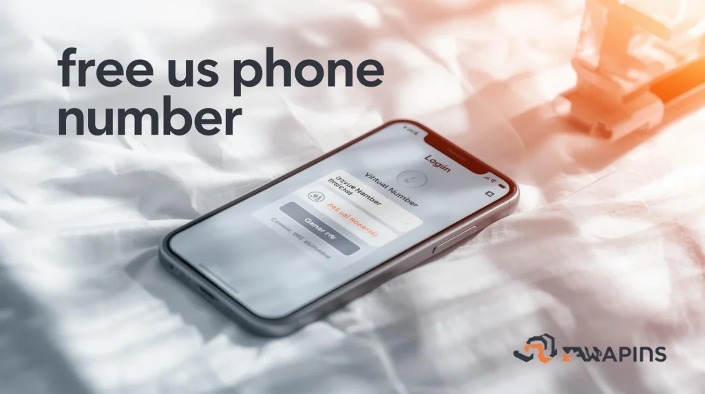 Illustration of a US map with digital phone icons showing virtual numbers and SMS