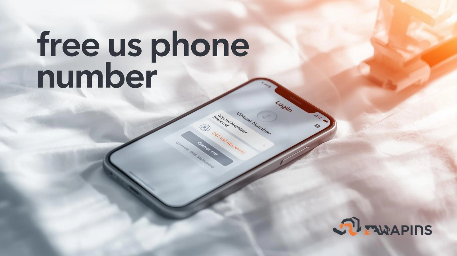 Illustration of a US map with digital phone icons showing virtual numbers and SMS