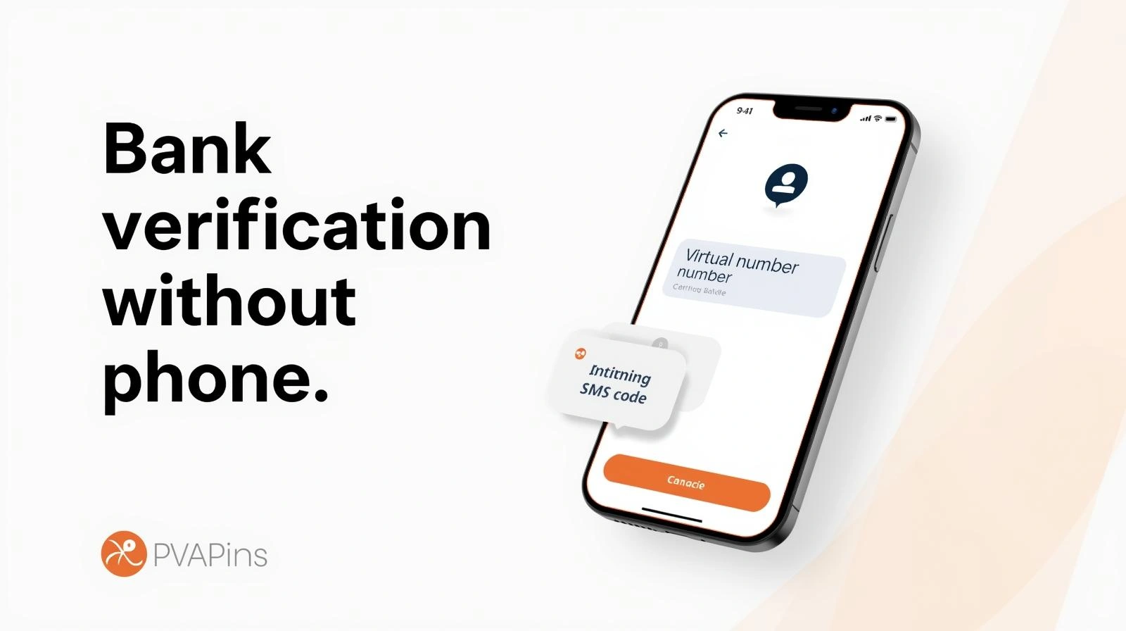 Illustration of virtual phone numbers protecting SMS verification and bank accounts