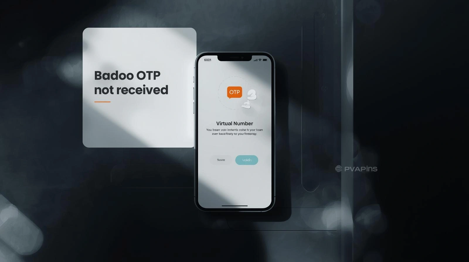 Minimal graphic of a phone with a shield and an OTP code, representing private verification.