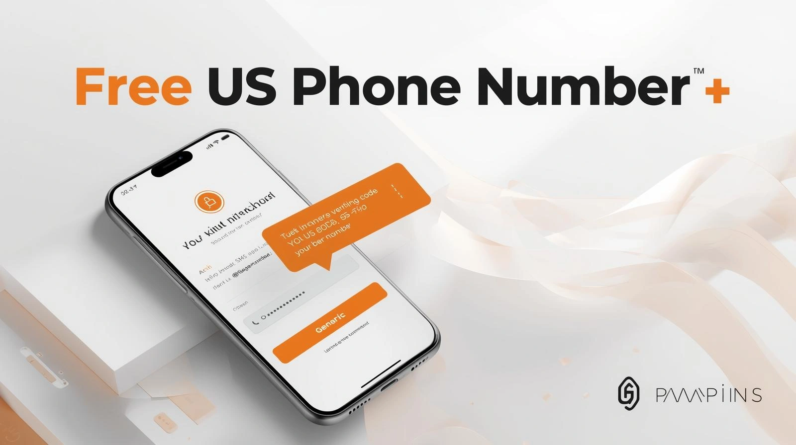 Mobile phone screen displaying an SMS verification code from a US virtual number provided by PVAPins