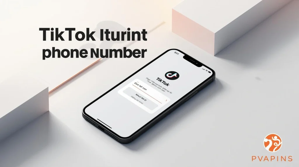 Person holding a smartphone with the TikTok app open, covering the screen slightly to represent keeping their real phone number private