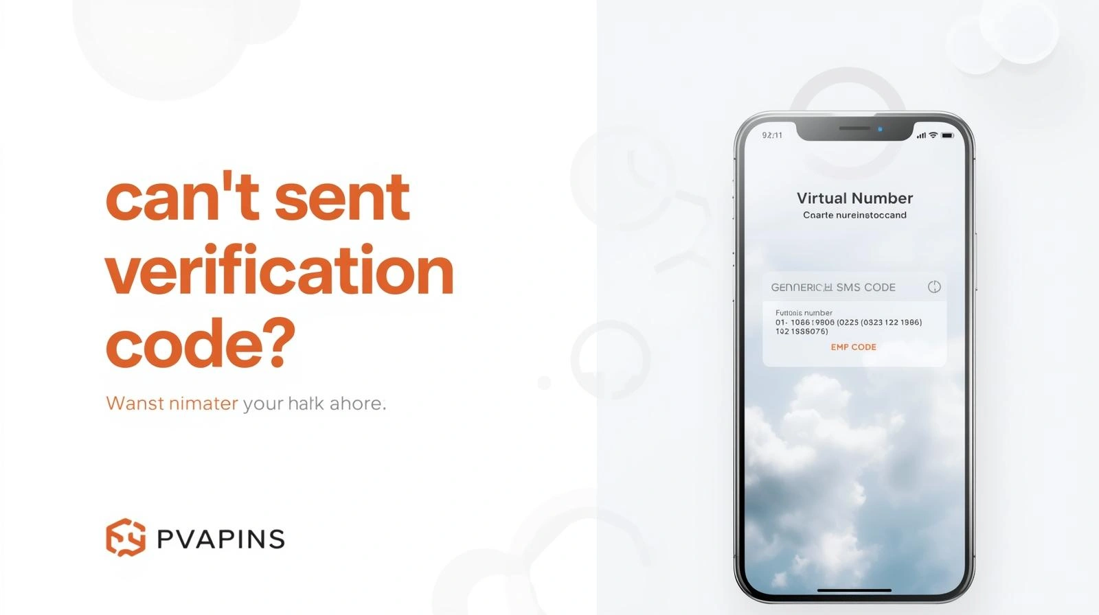 Phone screen showing “Can’t send verification code” with a simple 12-minute troubleshooting checklist.