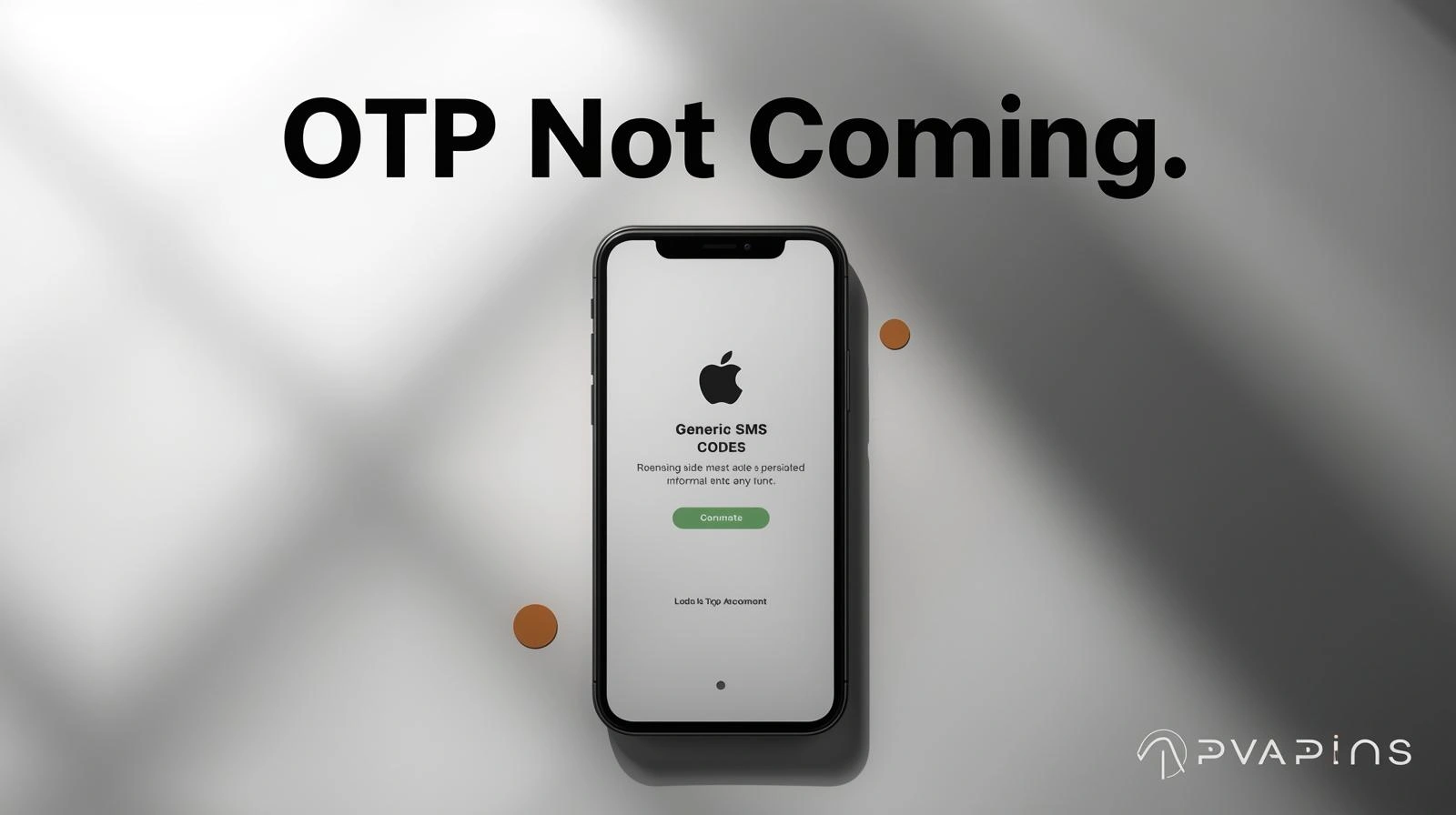 Phone screen showing a verification code prompt with a checklist of OTP troubleshooting steps
