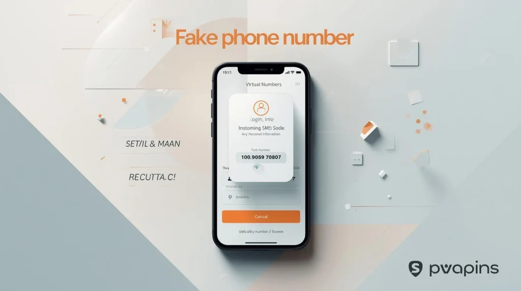 Smartphone displaying SMS codes sent to a virtual fake phone number instead of the user’s real SIM