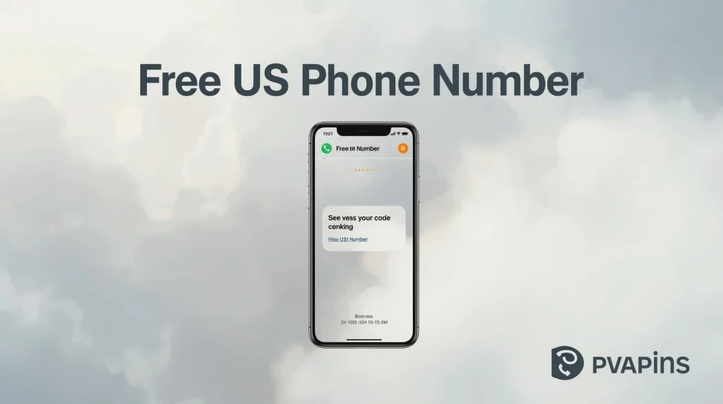 Smartphone screen showing an SMS verification code from a virtual US phone number