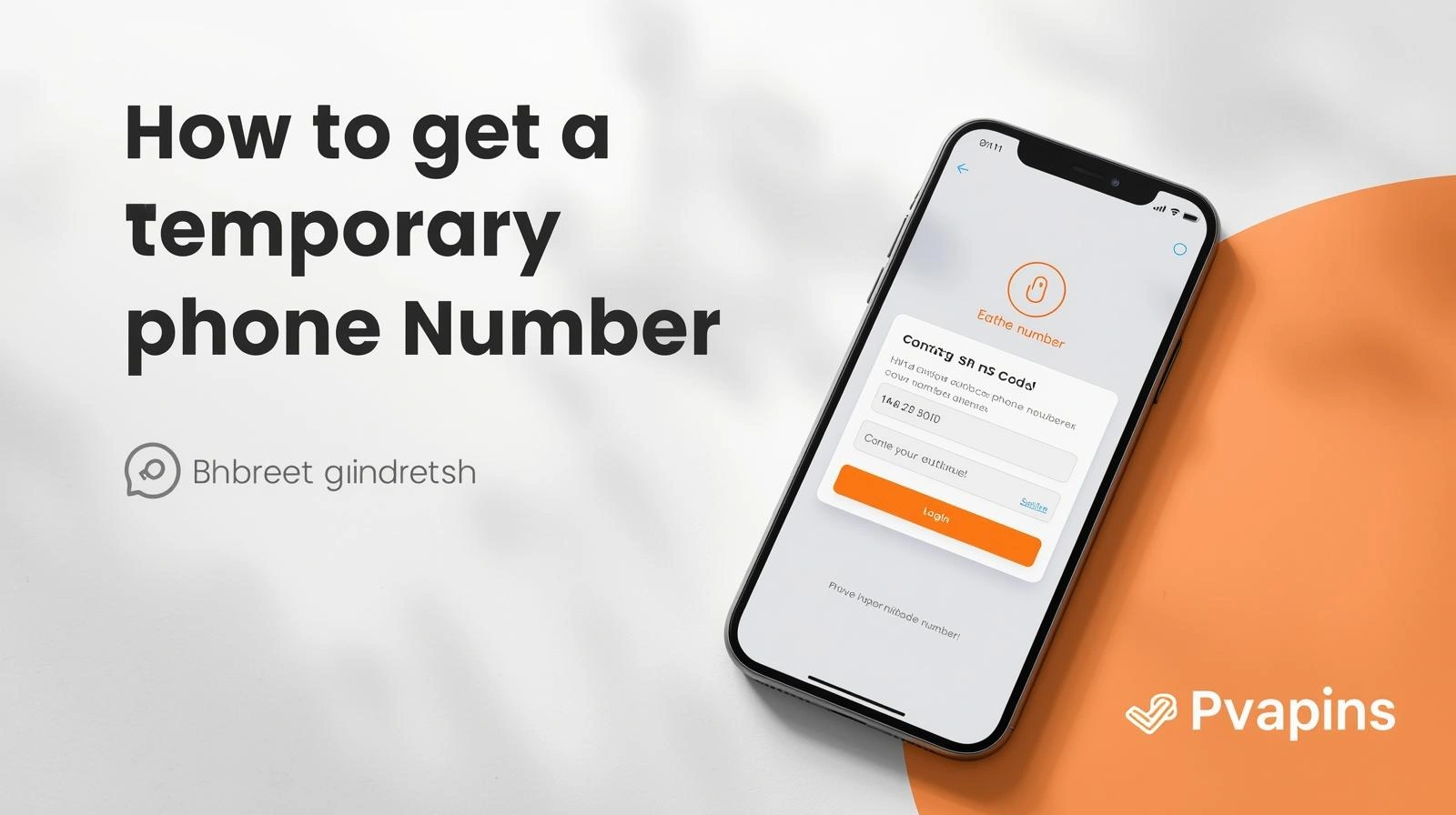 Smartphone showing a temporary phone number used for SMS verification