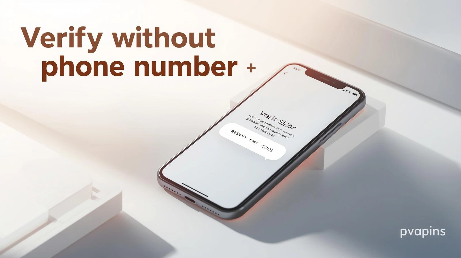 Smartphone showing an SMS verification code next to a laptop dashboard used to verify without phone number