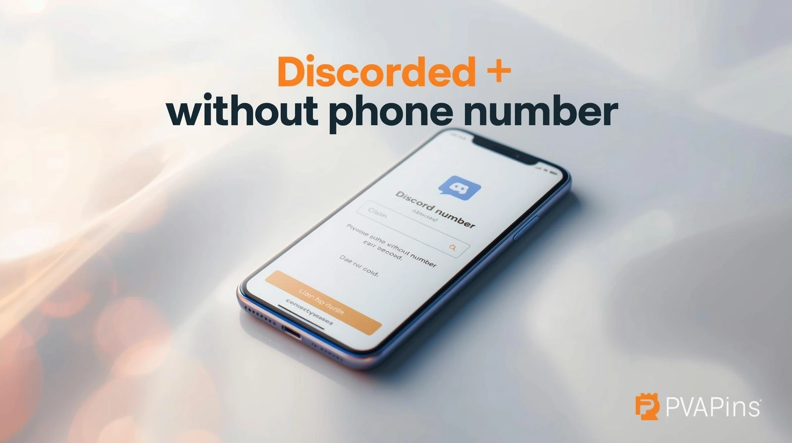 Step-by-step Discord verification screen alongside a PVAPins dashboard showing a one-time SMS code for secure account activation