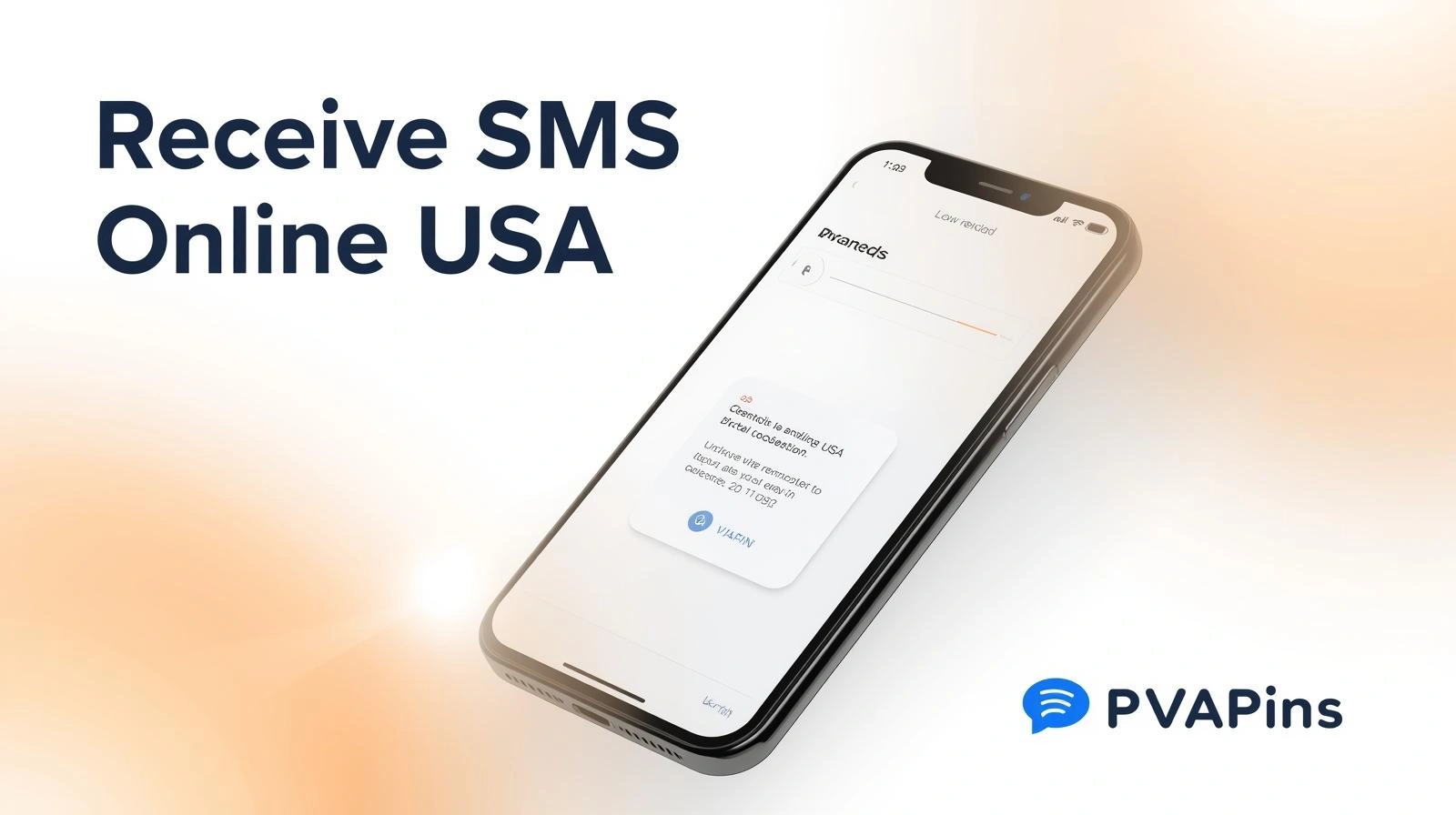 User entering a PVAPins US number on a mobile app to receive OTP verification SMS