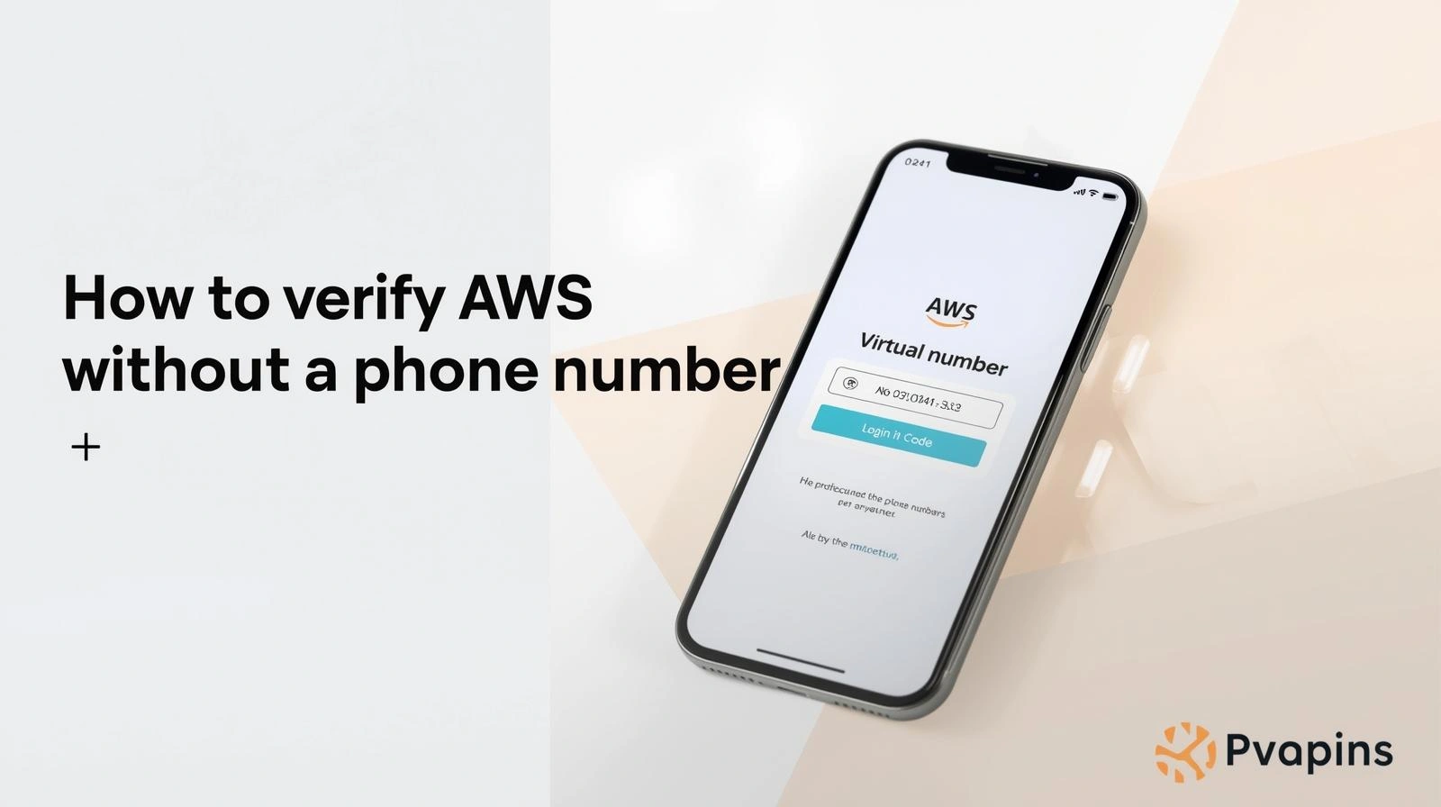 AWS sign-up screen showing phone verification via call or SMS on a laptop.