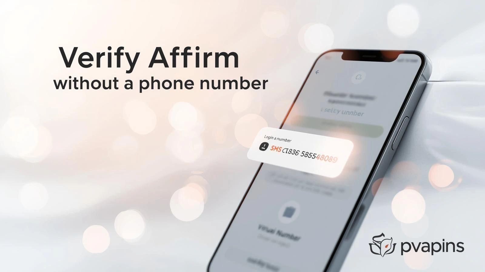 Affirm login screen showing a verification prompt without phone access