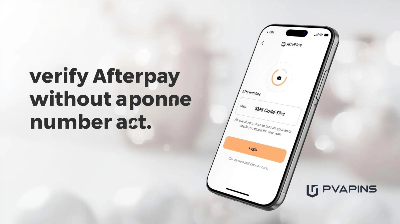 Afterpay sign-in page showing a verification code prompt when no phone is available