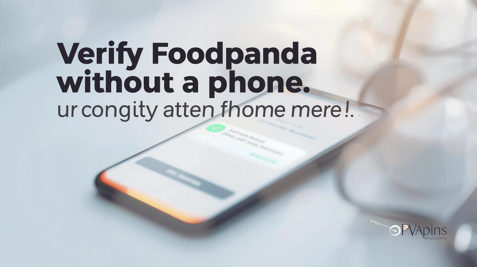 Foodpanda app showing phone verification screen with OTP entry field