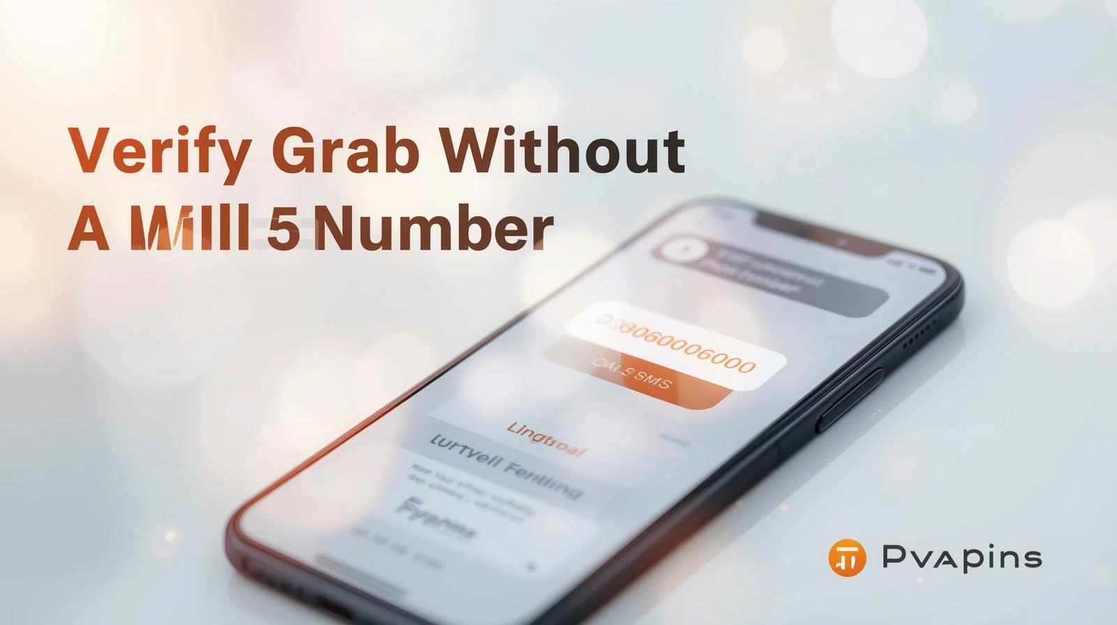 Grab app verification screen showing sign up without phone number