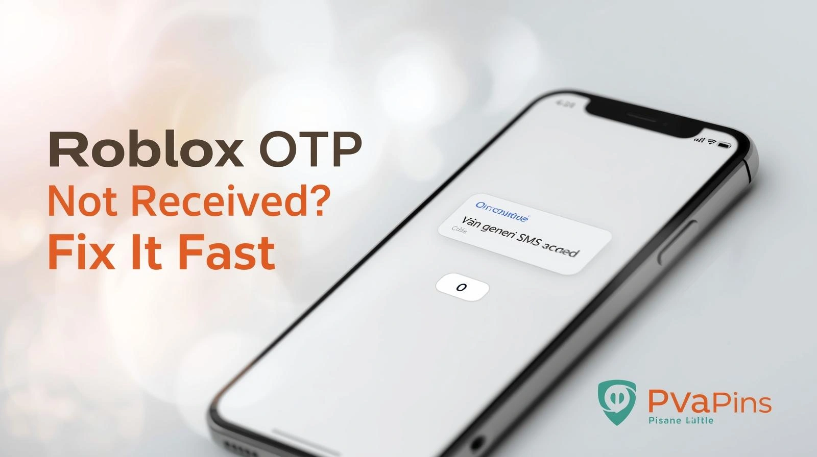 Mobile phone SMS screen showing missing Roblox OTP and troubleshooting steps