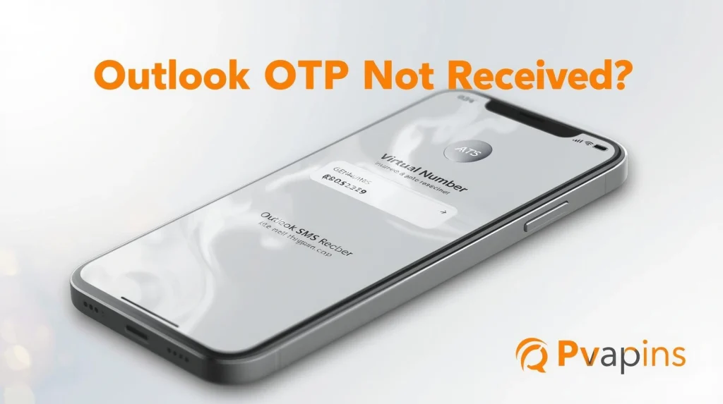 Outlook sign-in screen prompting for a verification code with OTP not received message