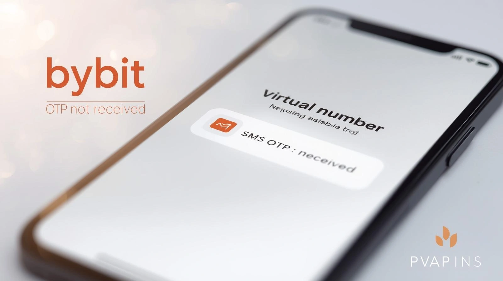 Phone screen showing an OTP verification prompt with email, SMS, and 2FA options. 