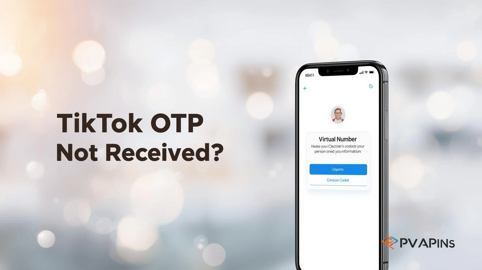 Phone showing SMS verification code not arriving for TikTok two-factor authentication
