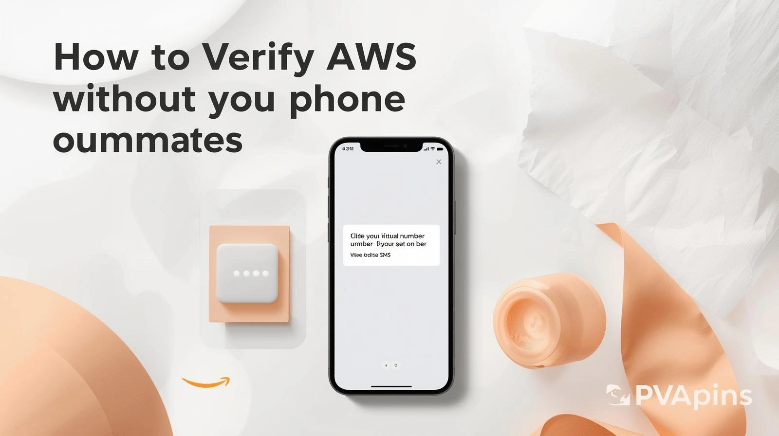 Smartphone receiving an AWS verification call with a PIN prompt during account setup.