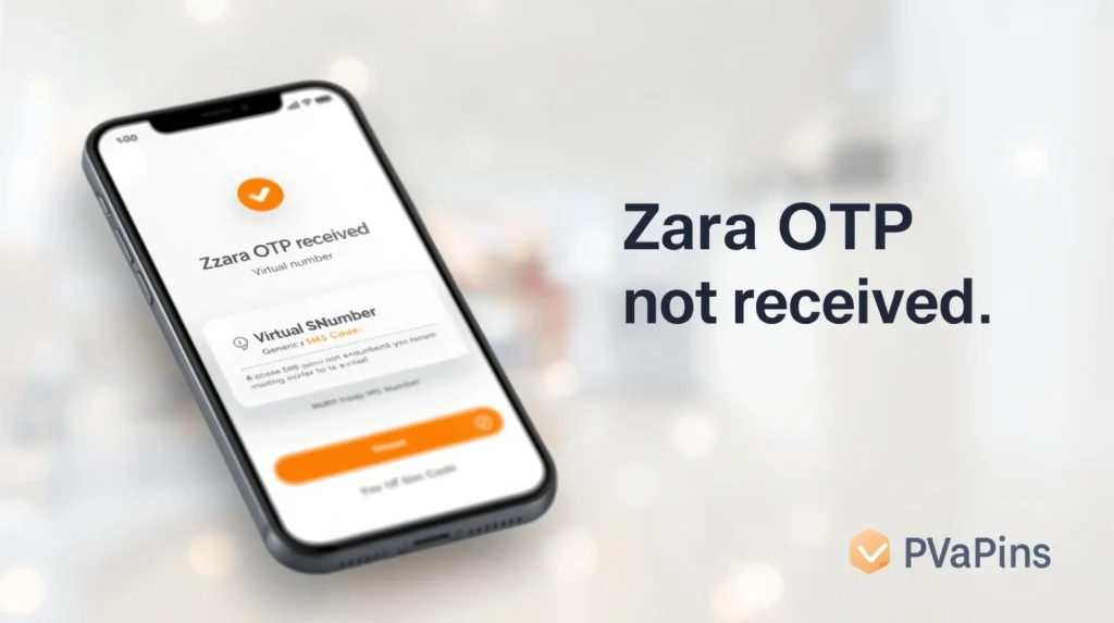 Customer trying to log in to Zara app without receiving OTP code