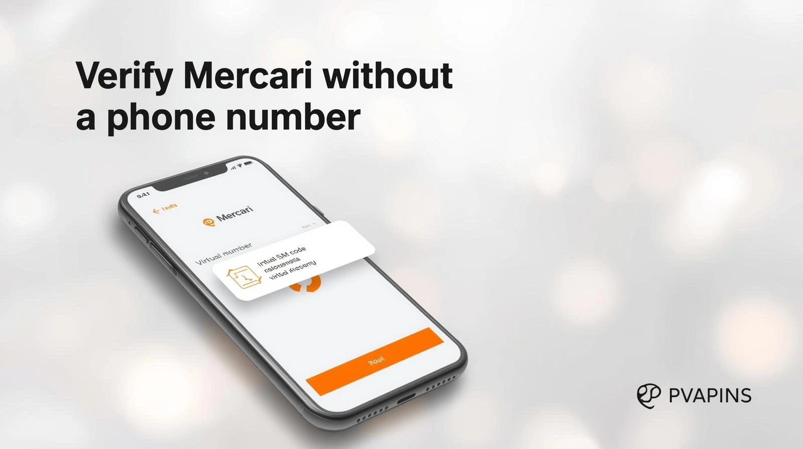 Mercari verification screen showing phone number requirement