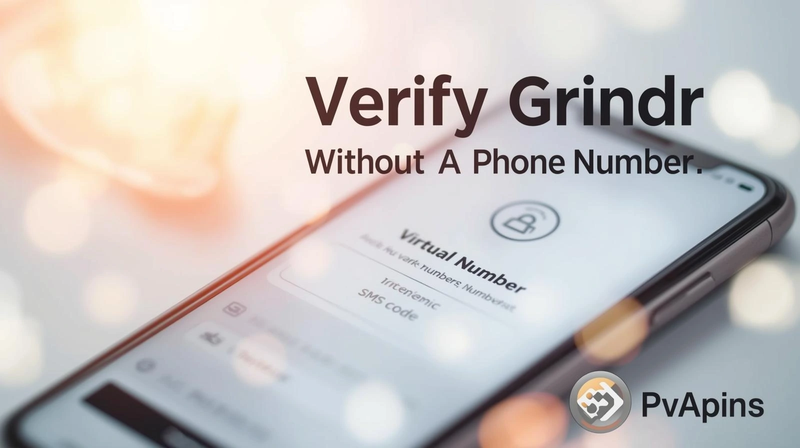 Step-by-step guide graphic explaining Grindr verification methods without a phone number