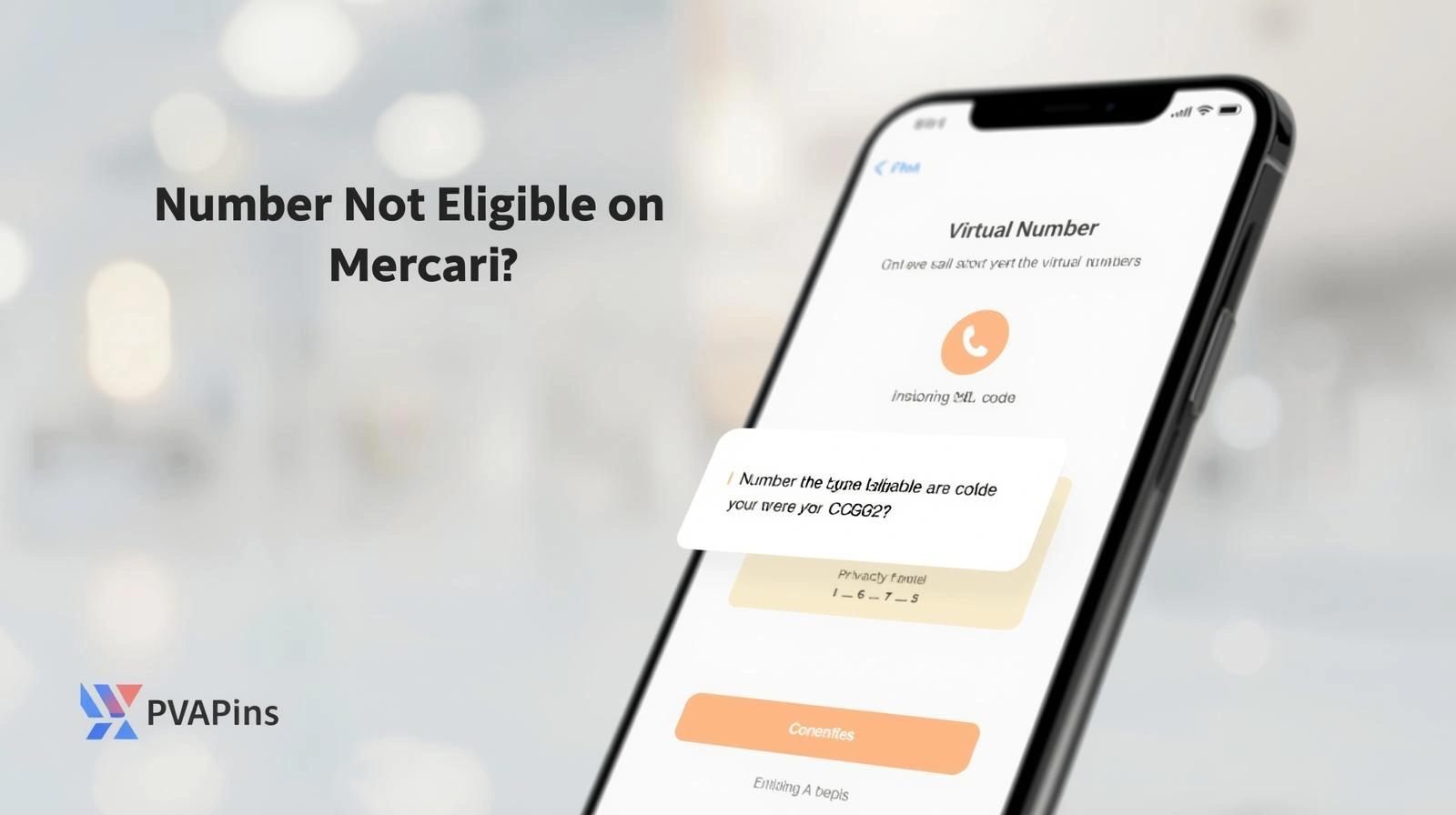 User attempting Mercari signup while “Number Not Eligible” phone number error appears