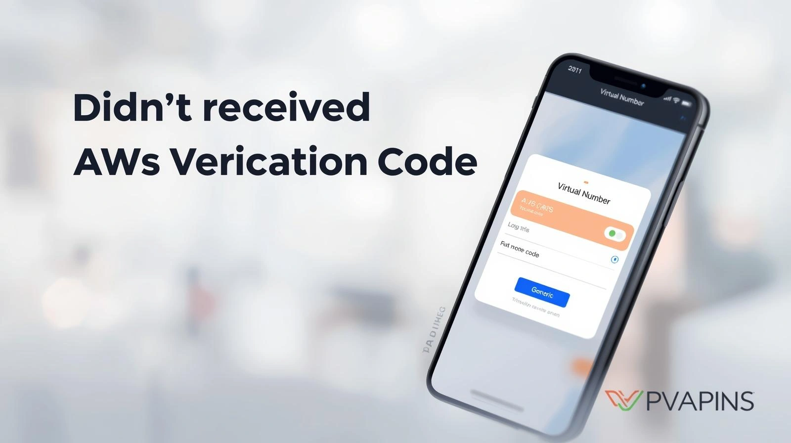 AWS account verification screen showing no received code, with email and SMS troubleshooting steps for missing AWS OTP delivery.