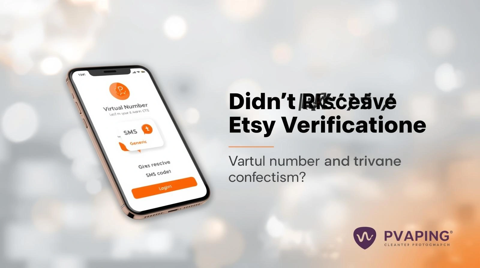 Illustration of Etsy account verification issue with email, SMS, and troubleshooting icons