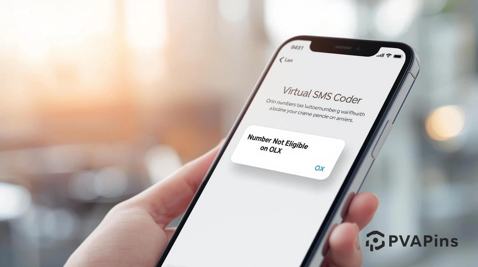 OLX SMS verification failed showing number not eligible warning