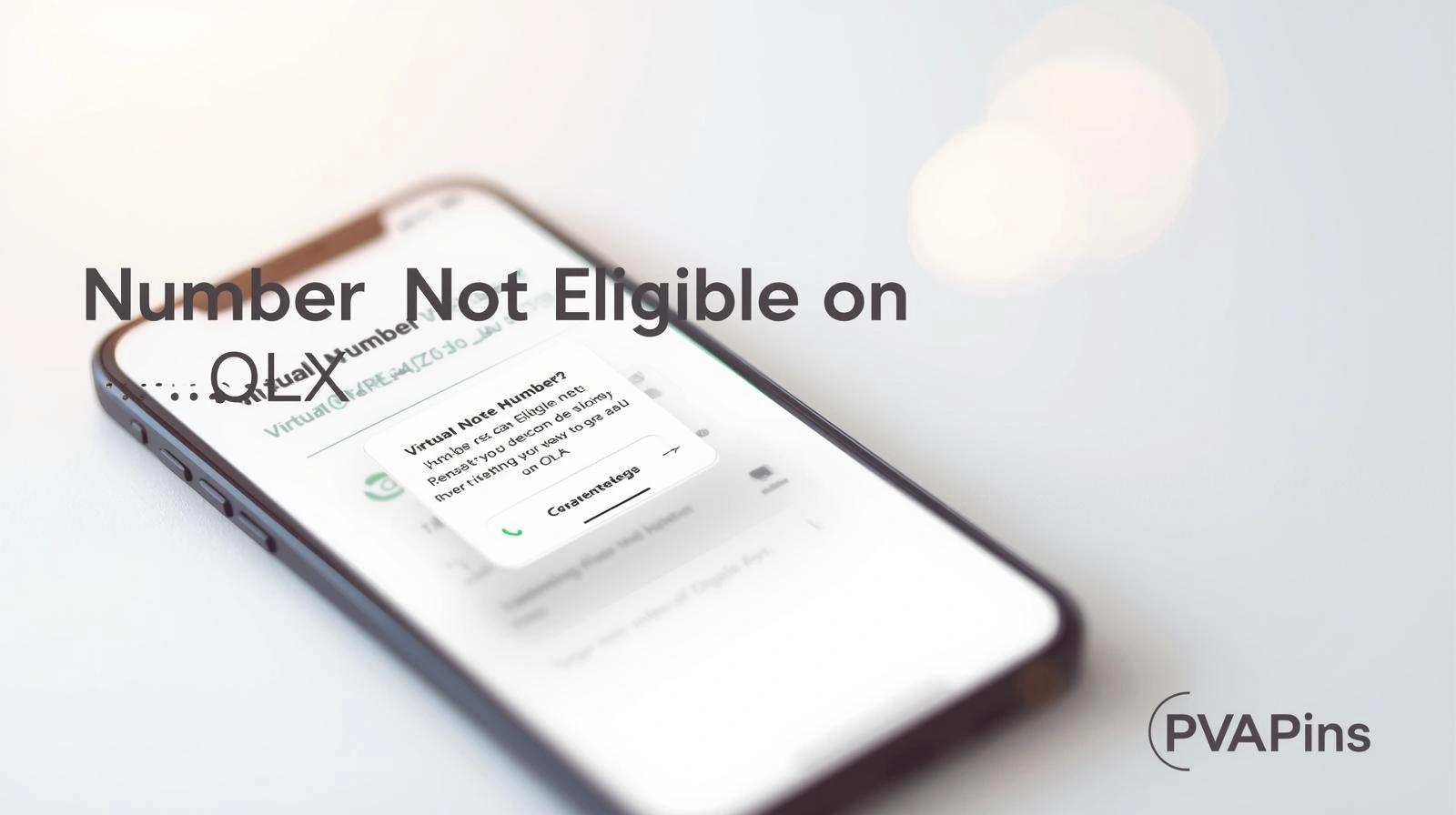 OLX number not eligible error message on phone verification screen
