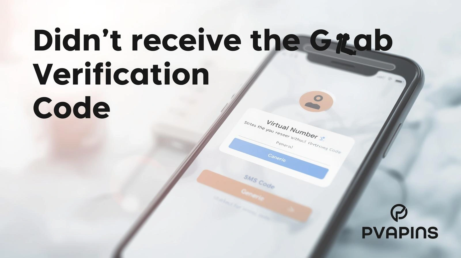 Phone screen showing a missing Grab verification code during login