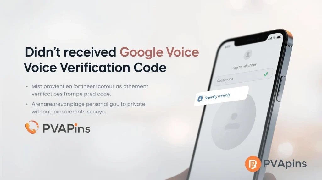 Phone screen waiting for Google Voice verification code with troubleshooting icons