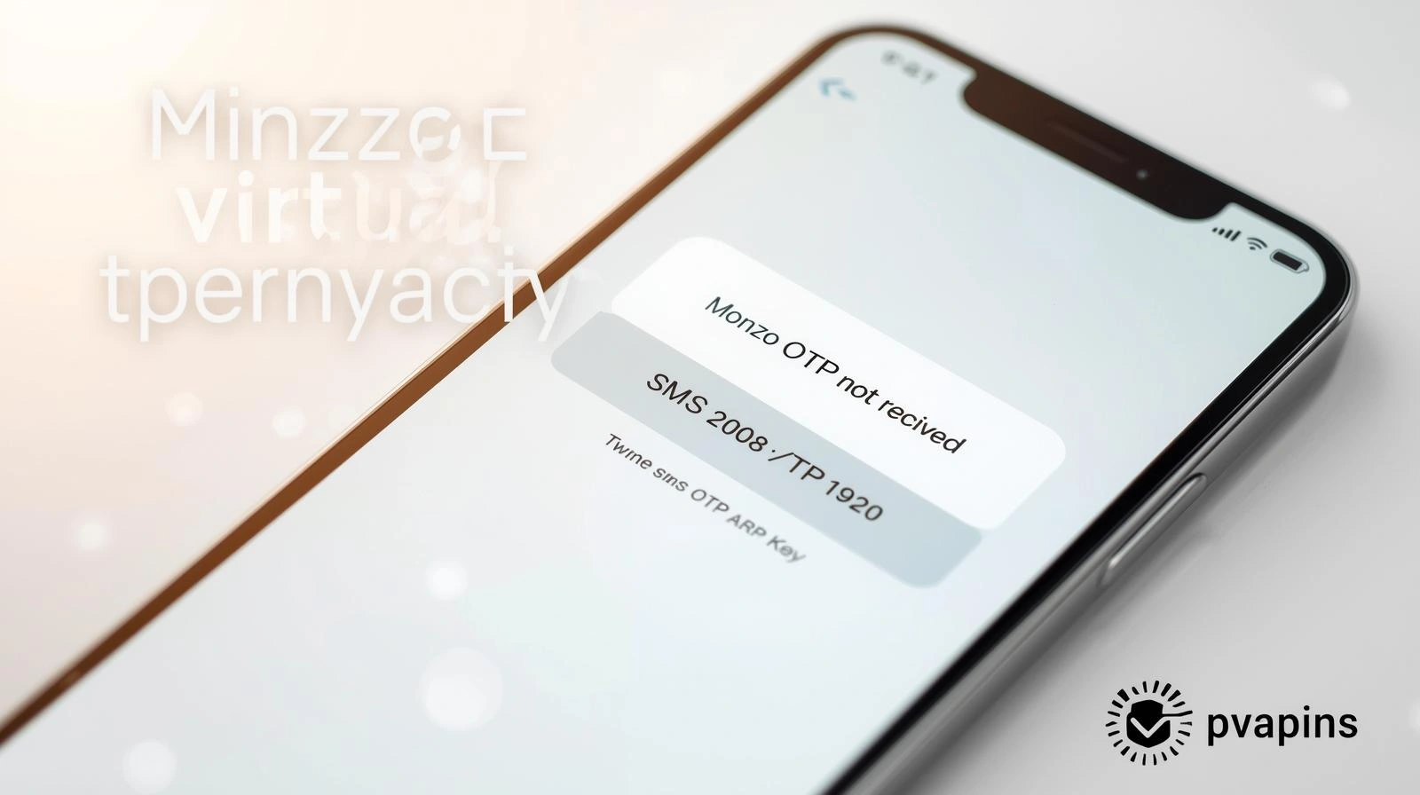 Smartphone showing Monzo login screen with missing one-time password message