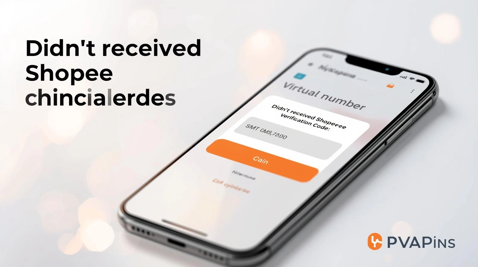 Smartphone showing failed Shopee verification code delivery issue