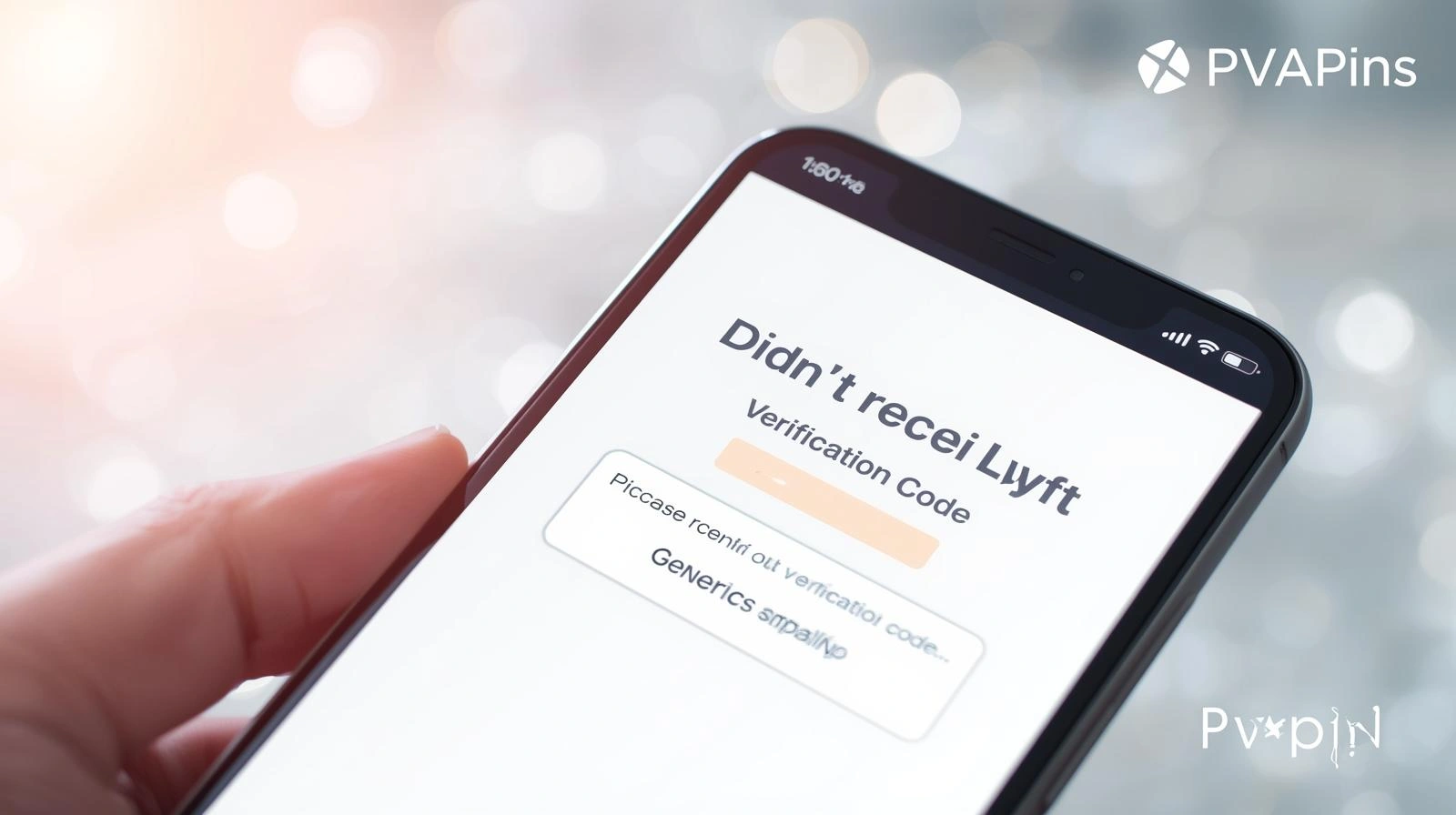 User troubleshooting missing Lyft verification code with mobile phone, app, and network connection.