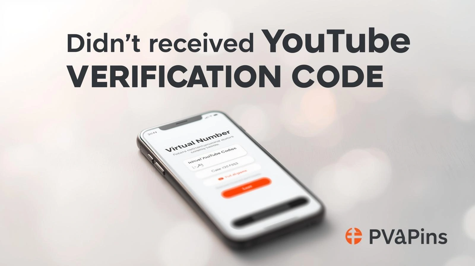 YouTube verification code not received error on mobile phone screen
