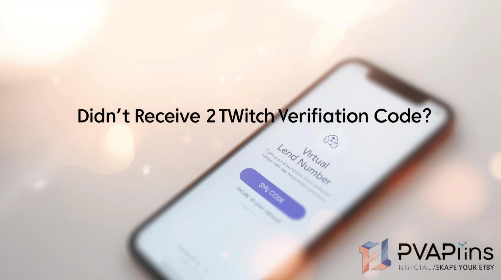 Clean blog-style graphic showing Twitch SMS verification issues with free numbers, activations, and rentals options.