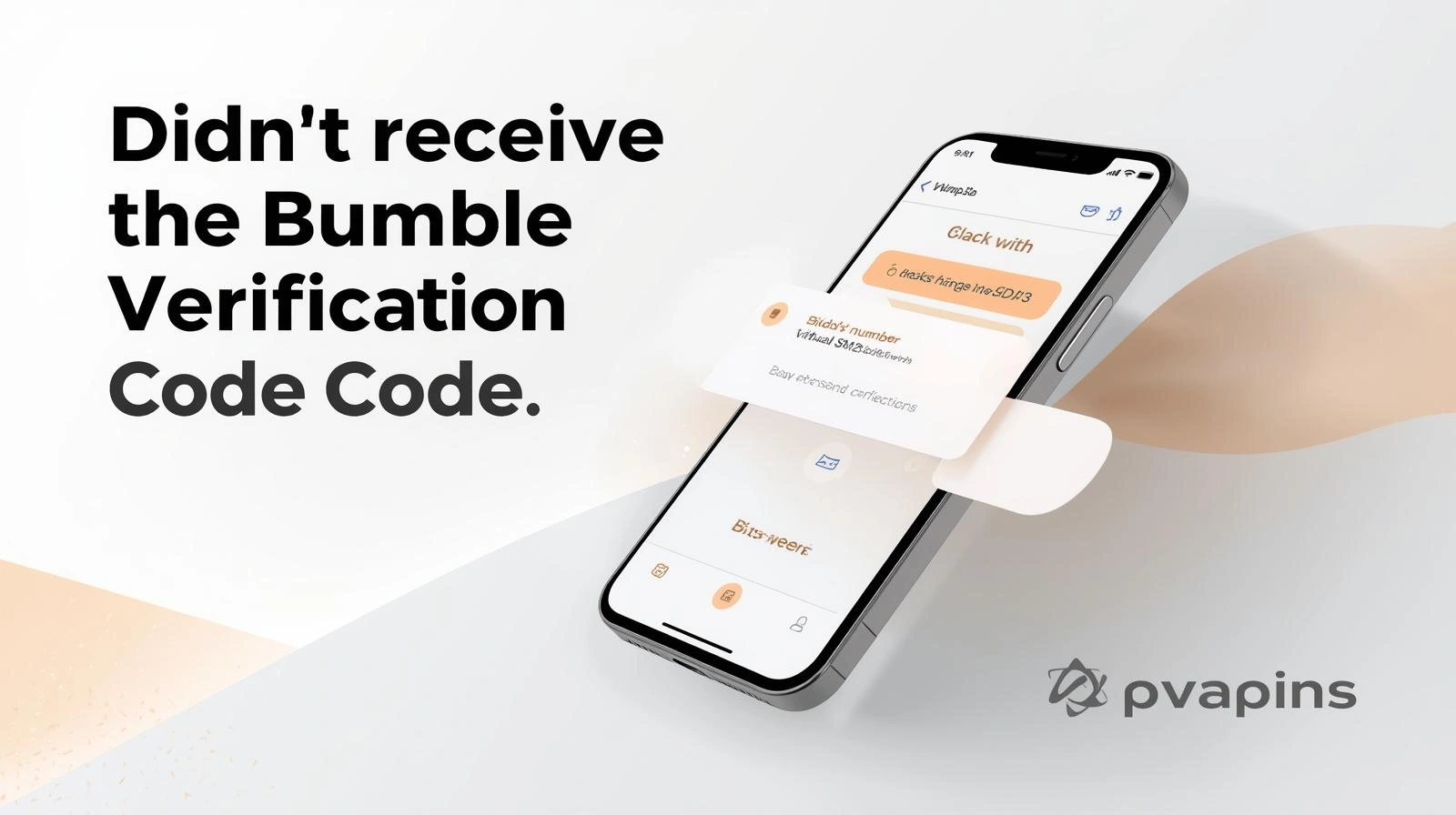 Close-up of mobile screen with Bumble app open and text verification issue