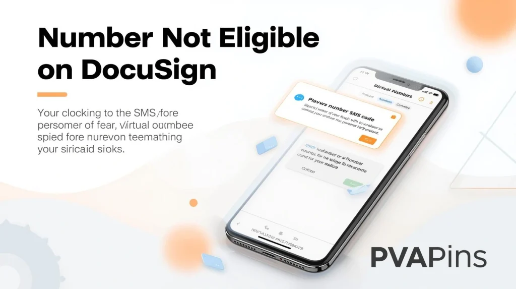 DocuSign authentication screen explaining why a phone number is not eligible and how to fix it.