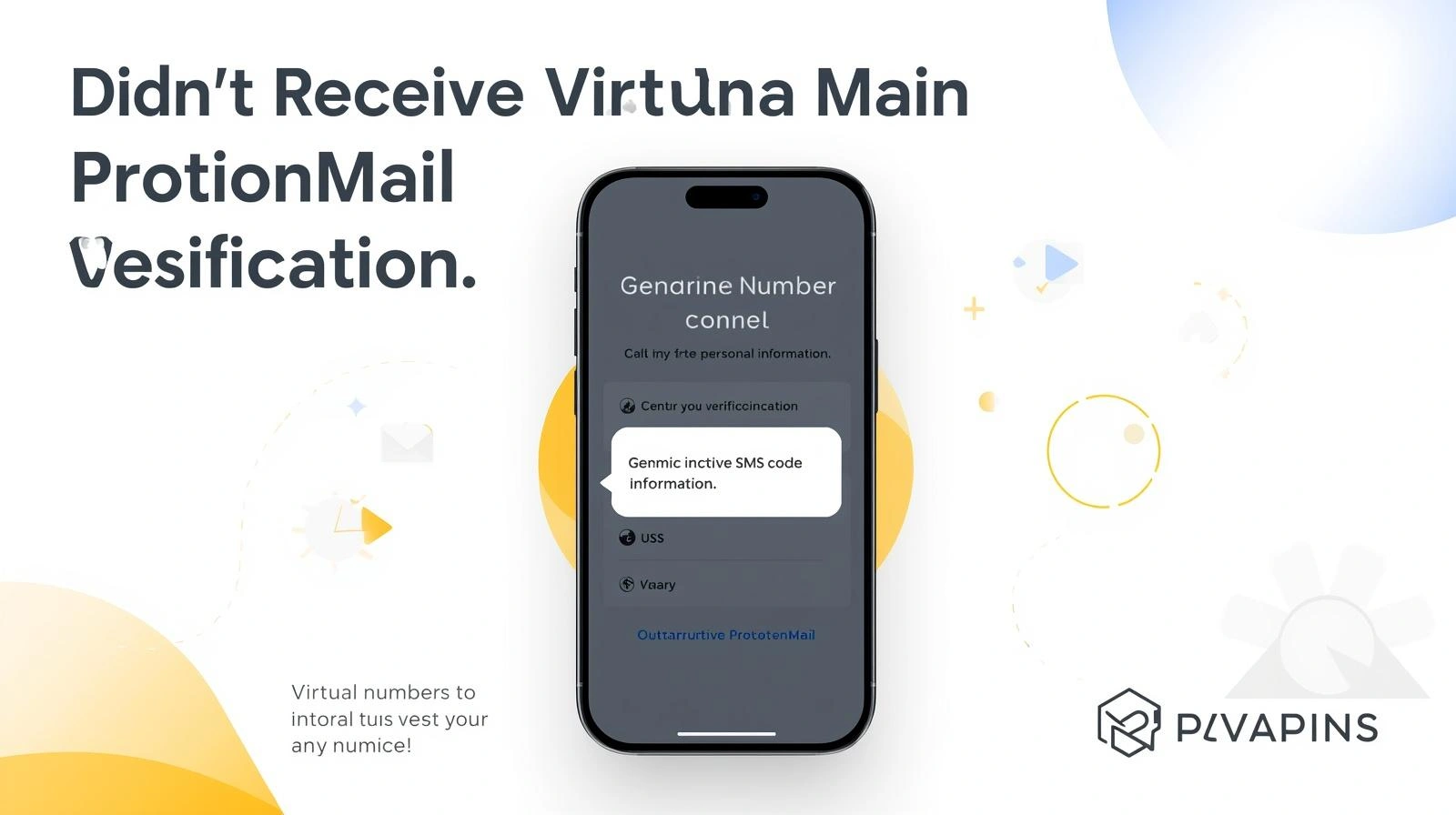 Email verification screen showing no ProtonMail code received and troubleshooting steps.