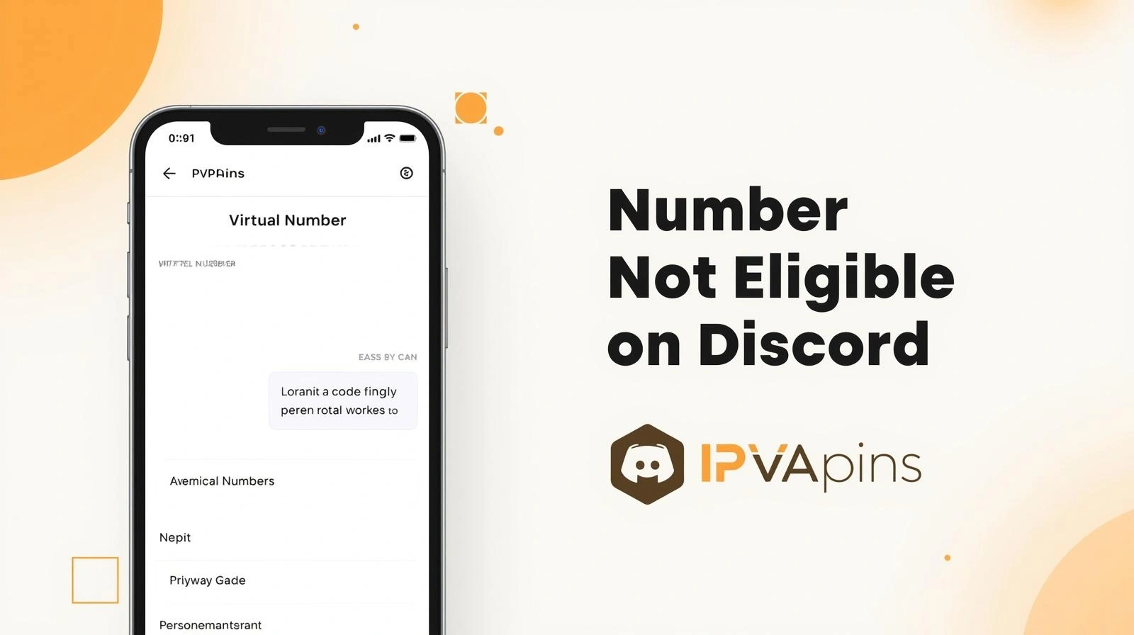 Illustration of SMS verification issue on Discord with free numbers, activations, and rentals options